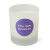 'Your light shines on' candle - Shea Bliss