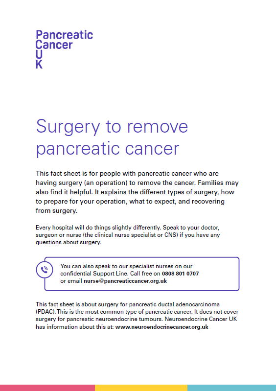 Surgery to remove pancreatic cancer Pancreatic Cancer UK