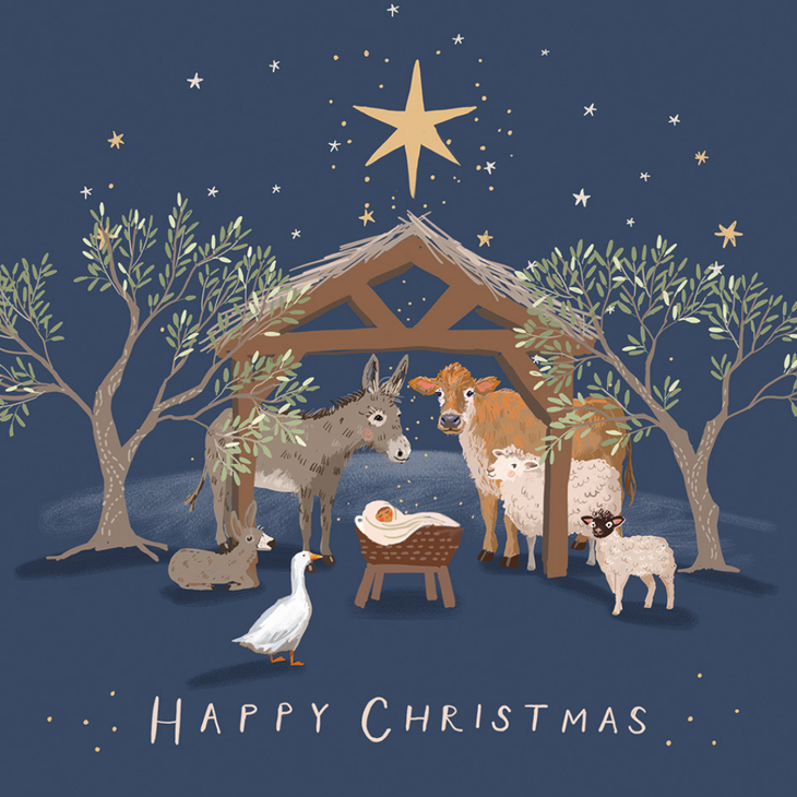 Around The Manger Christmas cards (10 pack)