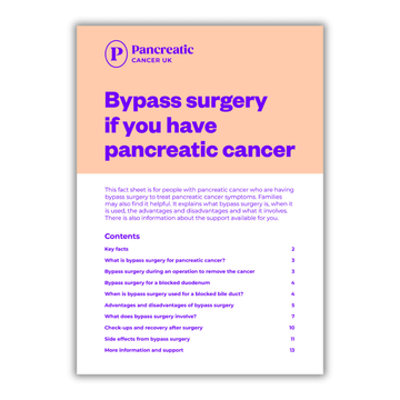 Bypass surgery if you have pancreatic cancer