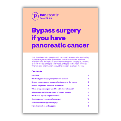 Bypass surgery if you have pancreatic cancer