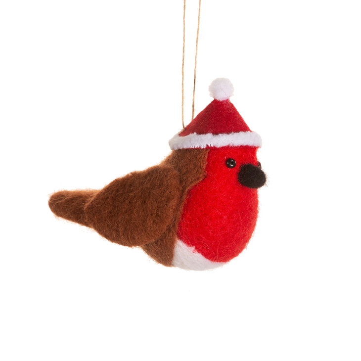 Felt robin Christmas decoration by Sass & Belle
