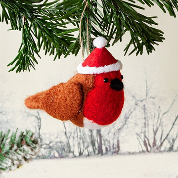 Felt robin Christmas decoration by Sass & Belle