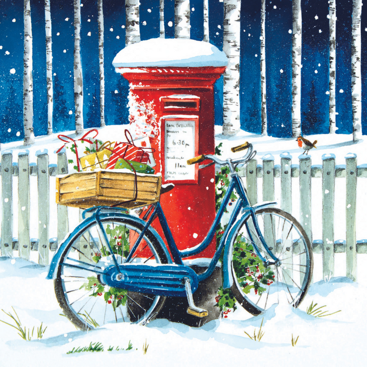 Delivery bike Christmas cards (10 pack)
