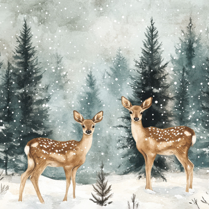 Does In the Snow Christmas cards (10 pack)