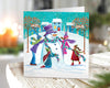 Colourful snowman Christmas cards (10 pack)