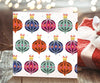 Patterned baubles Christmas cards (10 pack)