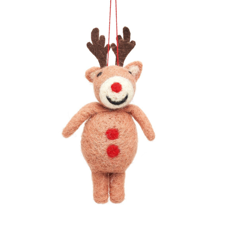 Rudolph felt Christmas decoration by Sass & Belle