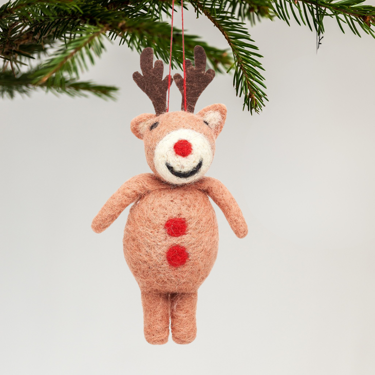Rudolph felt Christmas decoration by Sass & Belle