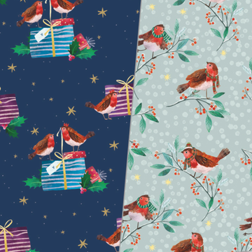 Robin Friends wrapping paper & sticker tags
