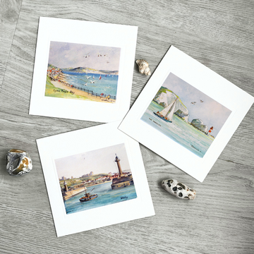 Pack of 3 Heather Simmonds Art Cards – Coastal Scenes