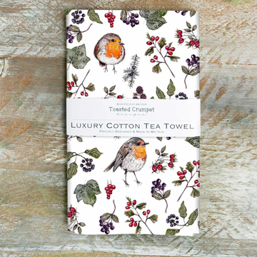 Hedgerow Robin Tea Towel