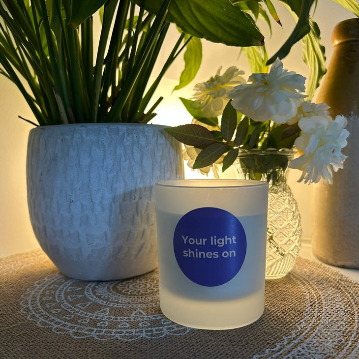 'Your light shines on' candle - Wild Damson