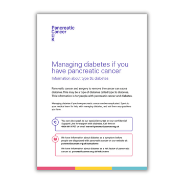 Diabetes if you have pancreatic cancer fact sheet