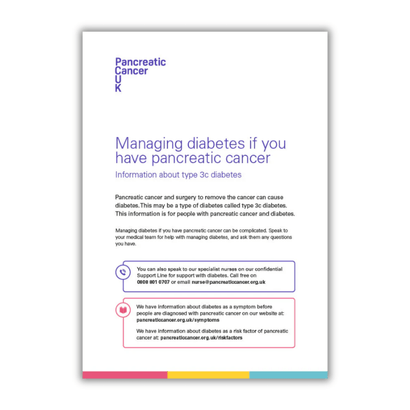 Diabetes if you have pancreatic cancer fact sheet
