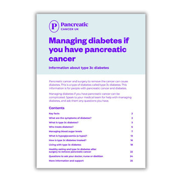 Diabetes if you have pancreatic cancer fact sheet