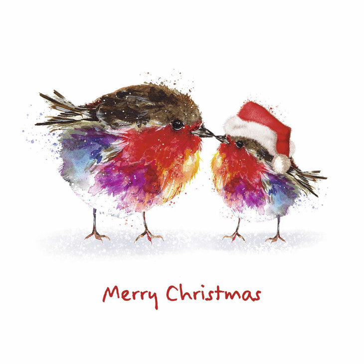 Fluffy robin junior Christmas cards (10 pack)