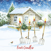 Four candles in the garden Christmas cards (10 pack)