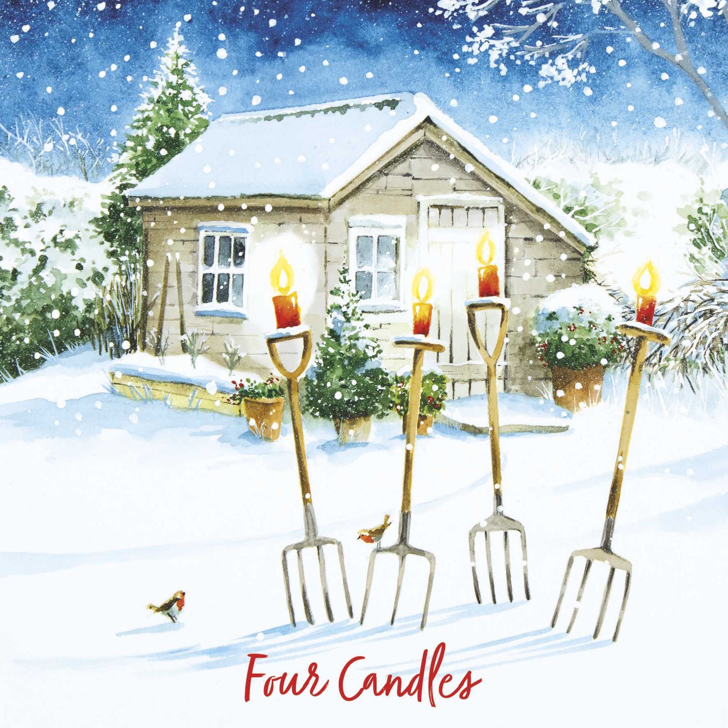 Four candles in the garden Christmas cards (10 pack) Pancreatic Cancer UK