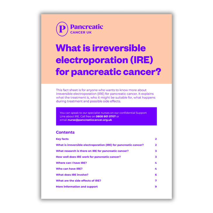 Irreversible electroporation (IRE) for pancreatic cancer