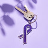 Purple ribbon keyring