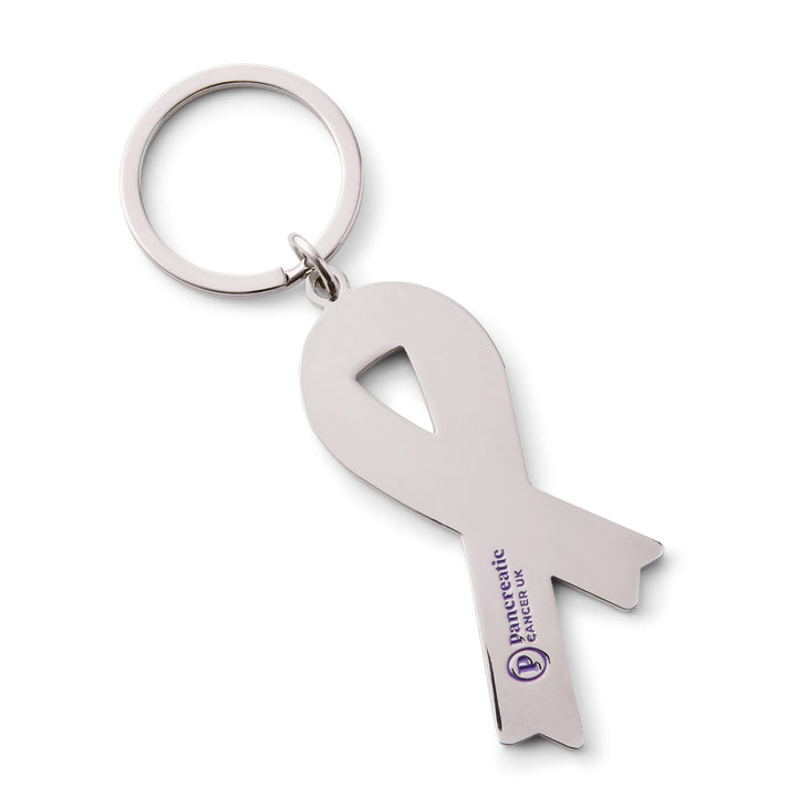 Purple ribbon keyring - plain