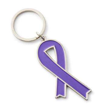 Purple ribbon keyring - plain