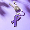 Purple ribbon keyring - plain