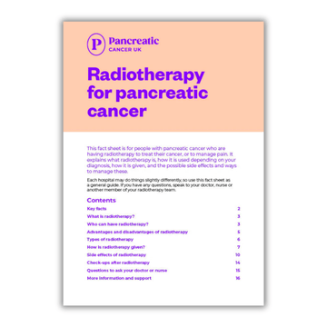 Radiotherapy for pancreatic cancer