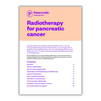 Radiotherapy for pancreatic cancer