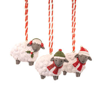 Set of 3 hanging sheep decorations