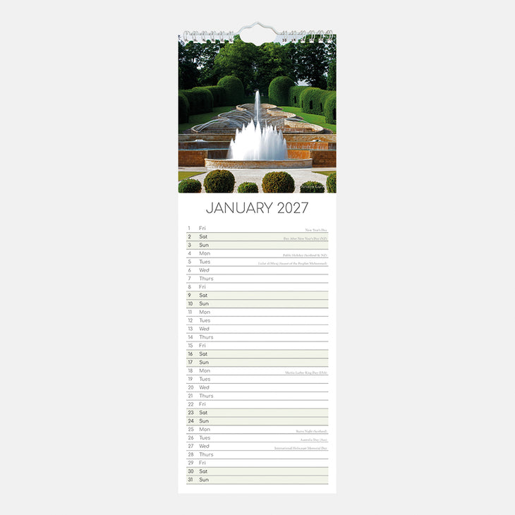 2027 Slimline calendar - Beautiful Gardens