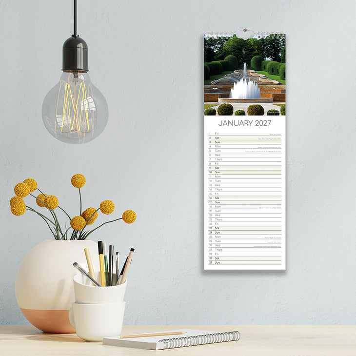 2027 Slimline calendar - Beautiful Gardens