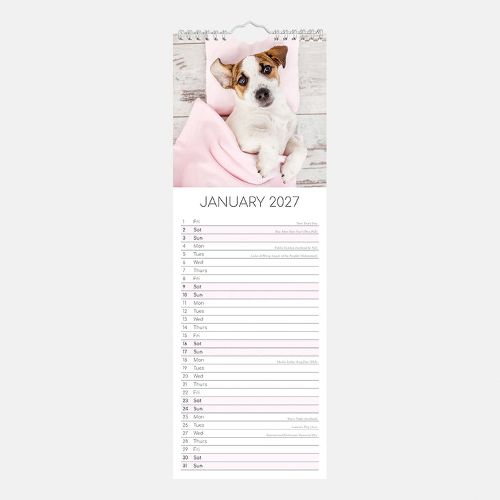 2027 Slimline calendar - Puppy Love