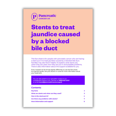 Stents to treat jaundice caused by a blocked bile duct