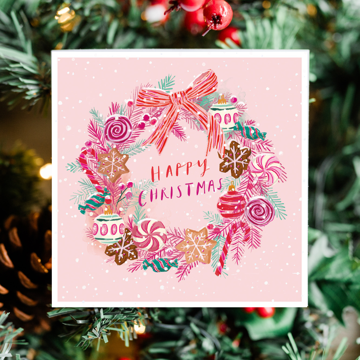 Sugar Wreath Christmas cards (10 pack)