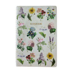 A5 paper notebook with vintage style illustrations of flowers