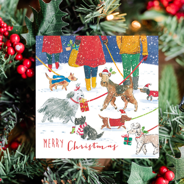 UK Charity Christmas card with Cartoon style dog design