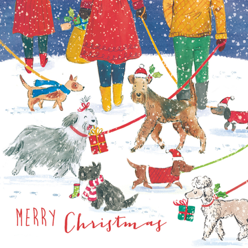 Walkies At Christmas Christmas cards (10 pack)