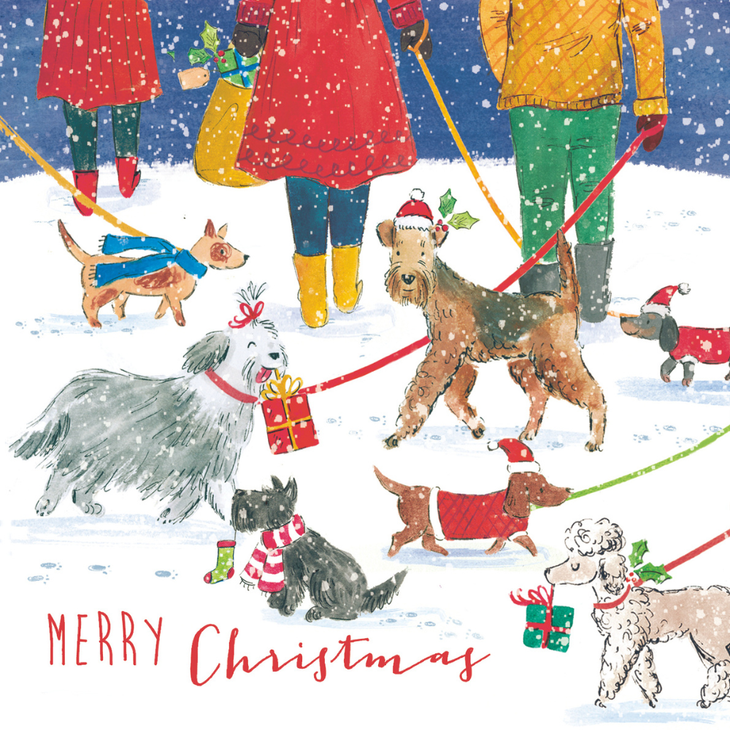 Walkies At Christmas Christmas cards (10 pack)