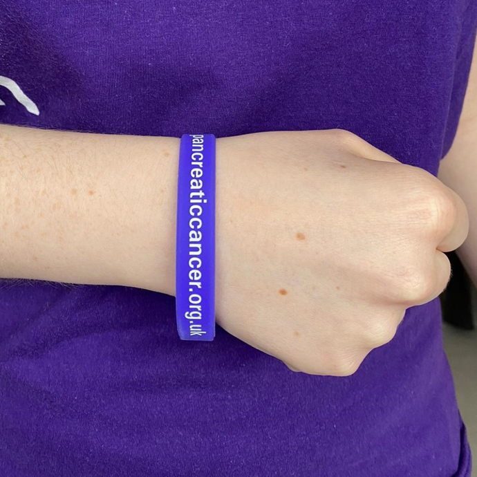 Pancreatic Cancer UK purple wristband
