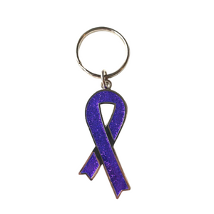 Purple ribbon keyring